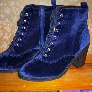 Blue lace up boots